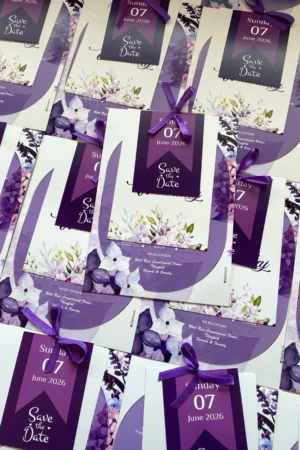 Floral card with 2 tags and bow